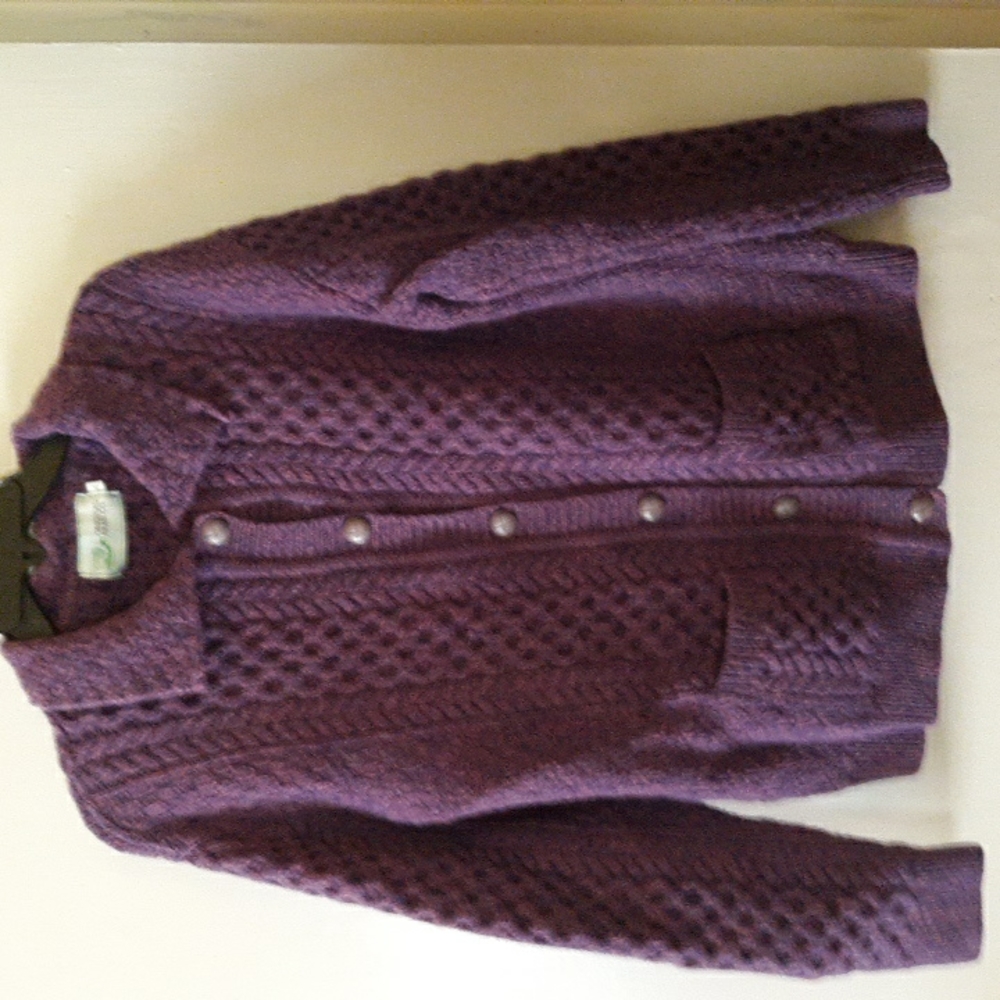 Purple Cable Knit Women's Sweater